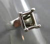 ESTATE WIDE 14KT WHITE GOLD LUCIDA EMERALD CUT SEMI MOUNT ENGAGEMENT RING #20053