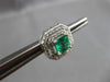 ESTATE 1.80CT DIAMOND & AAA EMERALD 14KT WHITE GOLD 3D OCTAGON EARRINGS #24140