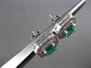ESTATE 1.80CT DIAMOND & AAA EMERALD 14KT WHITE GOLD 3D OCTAGON EARRINGS #24140