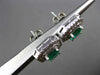 ESTATE 1.80CT DIAMOND & AAA EMERALD 14KT WHITE GOLD 3D OCTAGON EARRINGS #24140