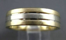 ESTATE 14K YELLOW GOLD CLASSIC MATTE & SHINY WEDDING ANNIVERSARY RING 6mm #23585