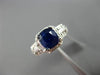 ESTATE 2.72CT DIAMOND & SAPPHIRE 18KT WHITE GOLD SQUARE MILGRAIN ENGAGEMENT RING