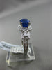 ESTATE 2.72CT DIAMOND & SAPPHIRE 18KT WHITE GOLD SQUARE MILGRAIN ENGAGEMENT RING