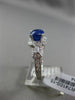 ESTATE 2.72CT DIAMOND & SAPPHIRE 18KT WHITE GOLD SQUARE MILGRAIN ENGAGEMENT RING
