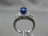 ESTATE 2.72CT DIAMOND & SAPPHIRE 18KT WHITE GOLD SQUARE MILGRAIN ENGAGEMENT RING