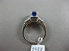 ESTATE 2.72CT DIAMOND & SAPPHIRE 18KT WHITE GOLD SQUARE MILGRAIN ENGAGEMENT RING