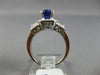 ESTATE 2.72CT DIAMOND & SAPPHIRE 18KT WHITE GOLD SQUARE MILGRAIN ENGAGEMENT RING