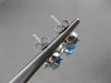 ESTATE 2.65CT ROUND DIAMOND & BLUE TOPAZ 14KT WHITE GOLD HALO HANGING EARRINGS