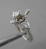 ESTATE .34CT DIAMOND 14K WHITE GOLD 3 STONE SEMI MOUNT ENGAGEMENT RING E/F #6946