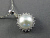 ESTATE .30CT DIAMOND & SOUTH SEA PEARL 14KT WHITE GOLD CLASSIC FLOATING PENDANT