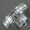 ESTATE WIDE .75CT DIAMOND 14KT WHITE GOLD CLUSTER SEMI ETERNITY ANNIVERSARY RING