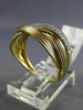 ESTATE WIDE .28CT ROUND DIAMOND 14KT YELLOW GOLD CLASSIC MULTI ROW BRAIDED RING