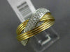 ESTATE WIDE .28CT ROUND DIAMOND 14KT YELLOW GOLD CLASSIC MULTI ROW BRAIDED RING