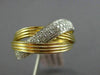 ESTATE WIDE .28CT ROUND DIAMOND 14KT YELLOW GOLD CLASSIC MULTI ROW BRAIDED RING