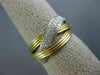 ESTATE WIDE .28CT ROUND DIAMOND 14KT YELLOW GOLD CLASSIC MULTI ROW BRAIDED RING