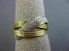 ESTATE WIDE .28CT ROUND DIAMOND 14KT YELLOW GOLD CLASSIC MULTI ROW BRAIDED RING