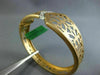 ESTATE WIDE .26CT DIAMOND 18KT ROSE GOLD 3D TRIANGULAR BELT CUFF BANGLE BRACELET
