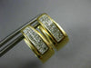 ESTATE WIDE .75CT DIAMOND 14K YELLOW GOLD 3D PRINCESS INVISIBLE HUGGIE EARRINGS