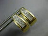 ESTATE WIDE .75CT DIAMOND 14K YELLOW GOLD 3D PRINCESS INVISIBLE HUGGIE EARRINGS