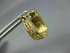 ESTATE WIDE .75CT DIAMOND 14K YELLOW GOLD 3D PRINCESS INVISIBLE HUGGIE EARRINGS
