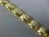 WIDE 2.0CT DIAMOND 14KT YELLOW GOLD 3D ROUND & BAGUETTE PYRAMID TENNIS BRACELET