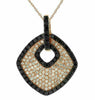 ESTATE .78CT WHITE & BLACK DIAMOND 14KT ROSE GOLD 3D PAVE SQUARE FUN PENDANT