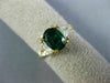2.0CT DIAMOND & AAA EMERALD 14KT YELLOW GOLD 3D OVAL & TRILLION ENGAGEMENT RING