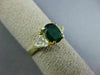 2.0CT DIAMOND & AAA EMERALD 14KT YELLOW GOLD 3D OVAL & TRILLION ENGAGEMENT RING