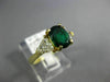 2.0CT DIAMOND & AAA EMERALD 14KT YELLOW GOLD 3D OVAL & TRILLION ENGAGEMENT RING
