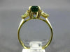 2.0CT DIAMOND & AAA EMERALD 14KT YELLOW GOLD 3D OVAL & TRILLION ENGAGEMENT RING