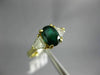 2.0CT DIAMOND & AAA EMERALD 14KT YELLOW GOLD 3D OVAL & TRILLION ENGAGEMENT RING