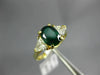 2.0CT DIAMOND & AAA EMERALD 14KT YELLOW GOLD 3D OVAL & TRILLION ENGAGEMENT RING