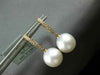 ESTATE .11CT DIAMOND & AAA SOUTH SEA PEARL 14K ROSE GOLD HUGGIE HANGING EARRINGS