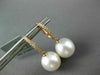 ESTATE .11CT DIAMOND & AAA SOUTH SEA PEARL 14K ROSE GOLD HUGGIE HANGING EARRINGS