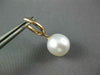 ESTATE .11CT DIAMOND & AAA SOUTH SEA PEARL 14K ROSE GOLD HUGGIE HANGING EARRINGS