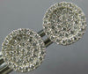 ESTATE .40CT DIAMOND 18KT WHITE GOLD CLASSIC CLUSTER PAVE CIRCULAR STUD EARRINGS