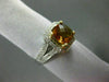 ESTATE WIDE 3.30CT DIAMOND & AAA CITRINE 18K WHITE & YELLOW GOLD ENGAGEMENT RING