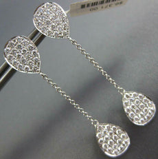 LARGE 1.59CT DIAMOND 18KT WHITE GOLD 3D TEAR DROP BY THE YARD HANGING EARRINGS