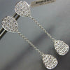 LARGE 1.59CT DIAMOND 18KT WHITE GOLD 3D TEAR DROP BY THE YARD HANGING EARRINGS