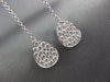 LARGE 1.59CT DIAMOND 18KT WHITE GOLD 3D TEAR DROP BY THE YARD HANGING EARRINGS