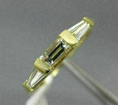 ESTATE .35CT DIAMOND 14KT YELLOW GOLD 3 STONE BAGUETTE ANNIVERSARY RING #10677