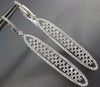 LARGE 2.31CT DIAMOND 18KT WHITE GOLD 3D OVAL FILIGREE ELONGATED HANGING EARRINGS