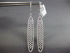LARGE 2.31CT DIAMOND 18KT WHITE GOLD 3D OVAL FILIGREE ELONGATED HANGING EARRINGS