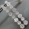 LARGE 1.95CT DIAMOND 18KT WHITE GOLD FLOWER ELONGATED LEVERBACK HANGING EARRINGS
