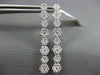 LARGE 1.95CT DIAMOND 18KT WHITE GOLD FLOWER ELONGATED LEVERBACK HANGING EARRINGS
