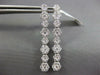 LARGE 1.95CT DIAMOND 18KT WHITE GOLD FLOWER ELONGATED LEVERBACK HANGING EARRINGS