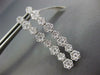 LARGE 1.95CT DIAMOND 18KT WHITE GOLD FLOWER ELONGATED LEVERBACK HANGING EARRINGS