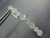 LARGE 1.95CT DIAMOND 18KT WHITE GOLD FLOWER ELONGATED LEVERBACK HANGING EARRINGS