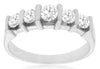 .85CT DIAMOND 14KT WHITE GOLD 3D ROUND 5 STONE CHANNEL WEDDING ANNIVERSARY RING