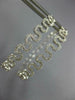 ESTATE WIDE .62CT DIAMOND 18KT WHITE GOLD 3D MULTI WAVE HANGING HOOP EARRINGS